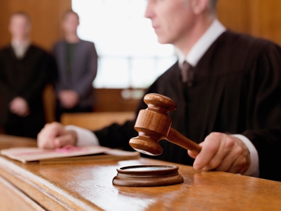 Judge with gavel