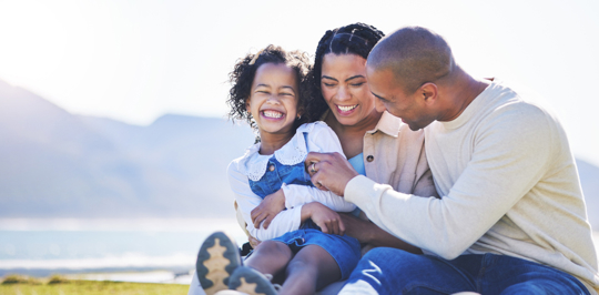 happy family outdoors