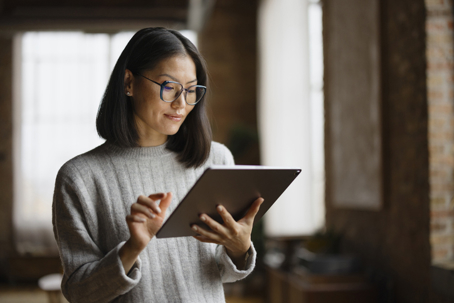 woman using a tablet