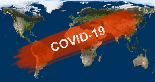 World map covid graphic
